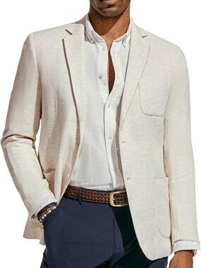 PJ PAUL JONES Mens Blazer Linen Casual Sport Coats Lightwieght Suit Jacket